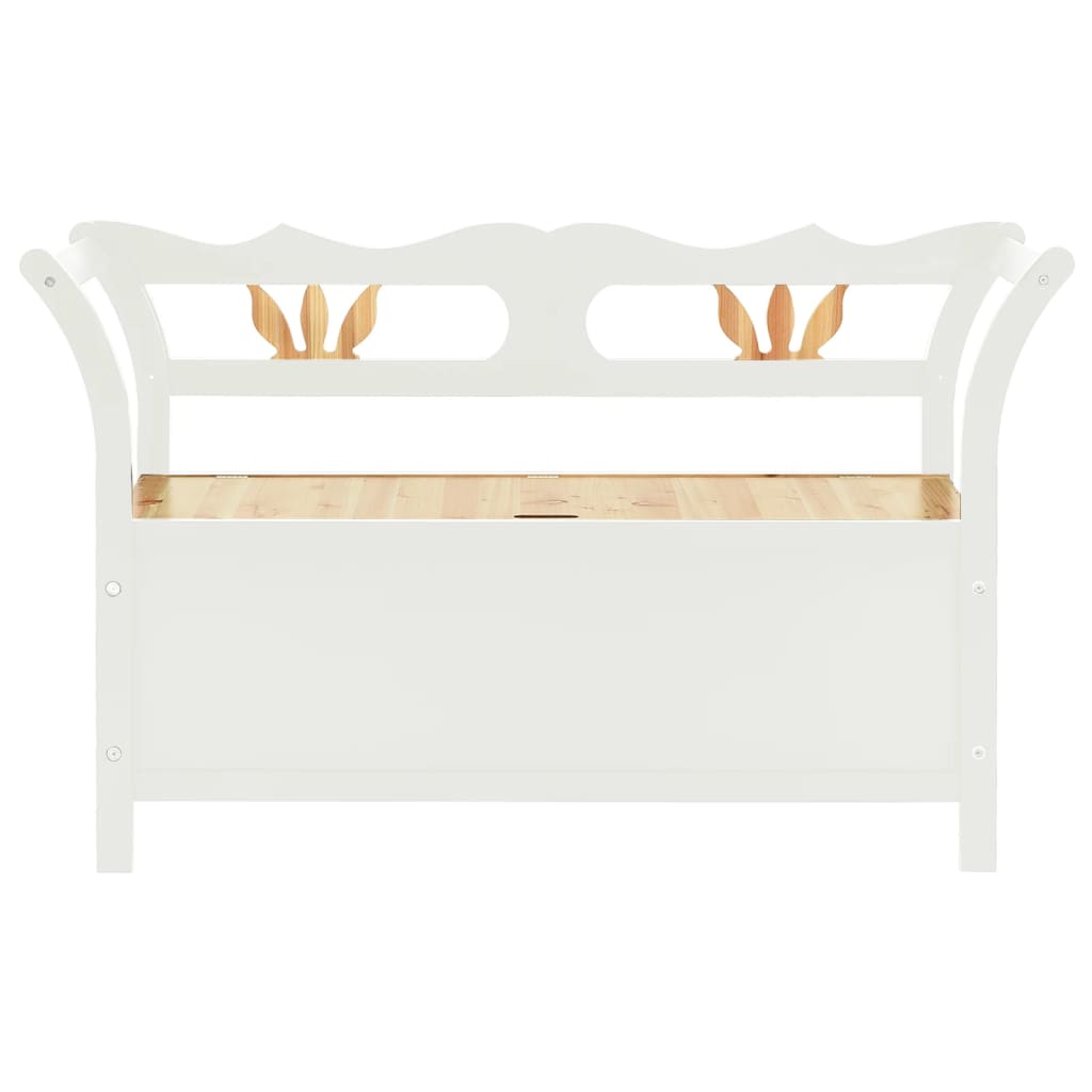 Bench White 107x45x75,5 cm Solid Wood Fir