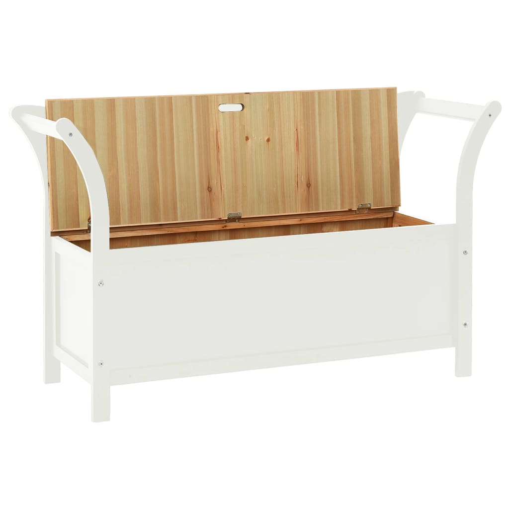 Bench White 107x45x75,5 cm Solid Wood Fir