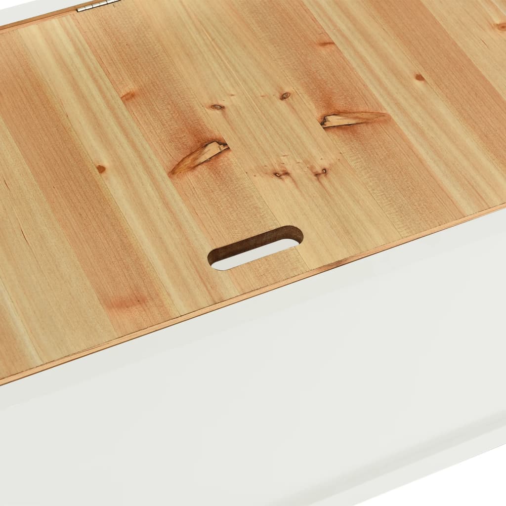 Bench White 107x45x75,5 cm Solid Wood Fir