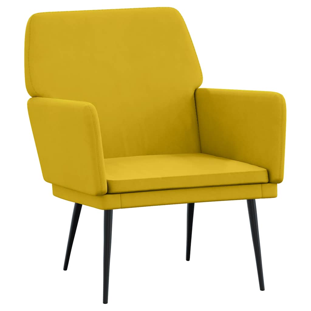 Armchair Yellow 62x79x79 cm Velvet