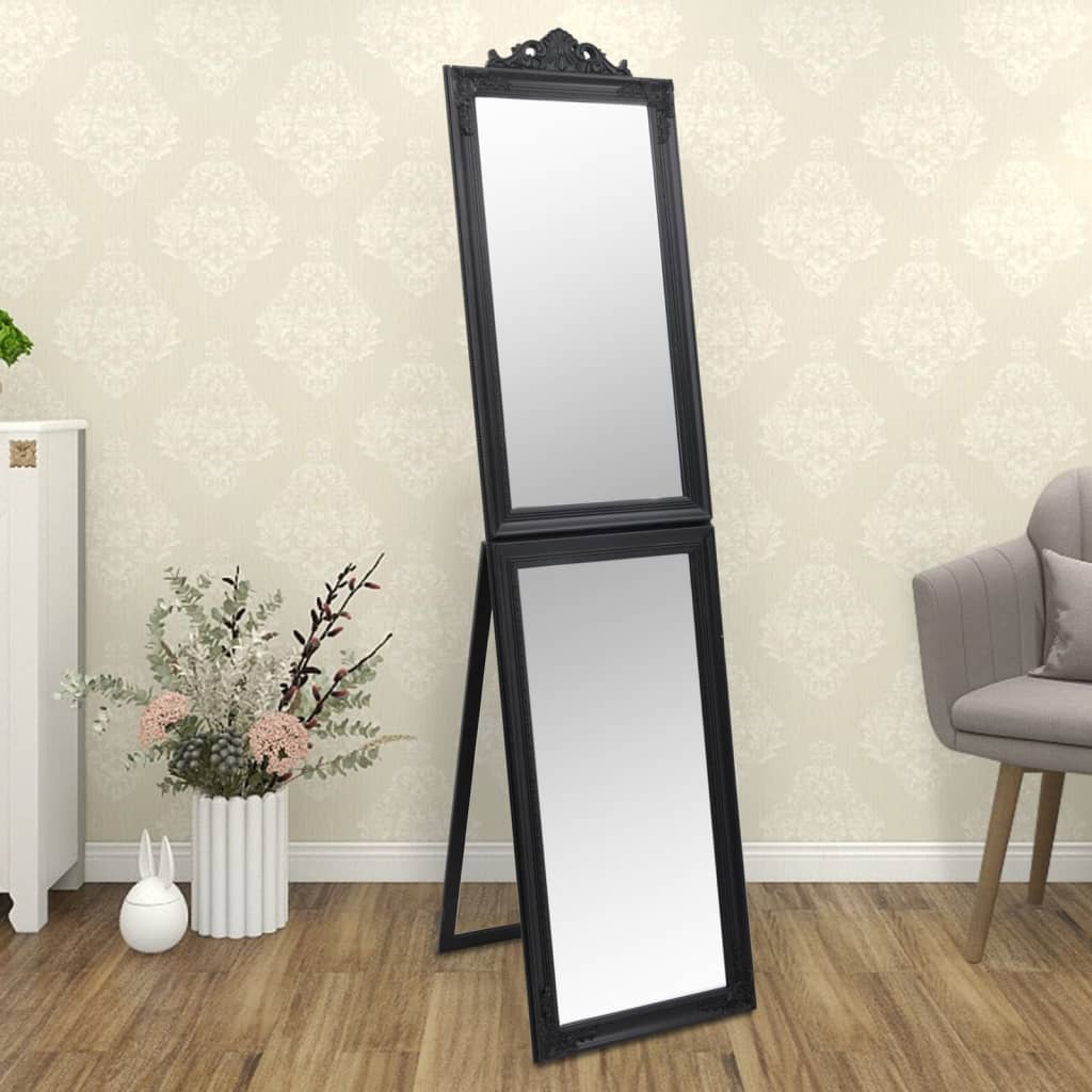 Free-Standing Mirror Black 45x180 cm