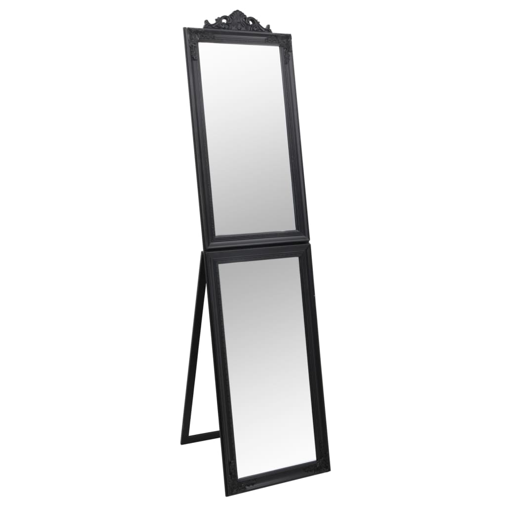 Free-Standing Mirror Black 50x200 cm