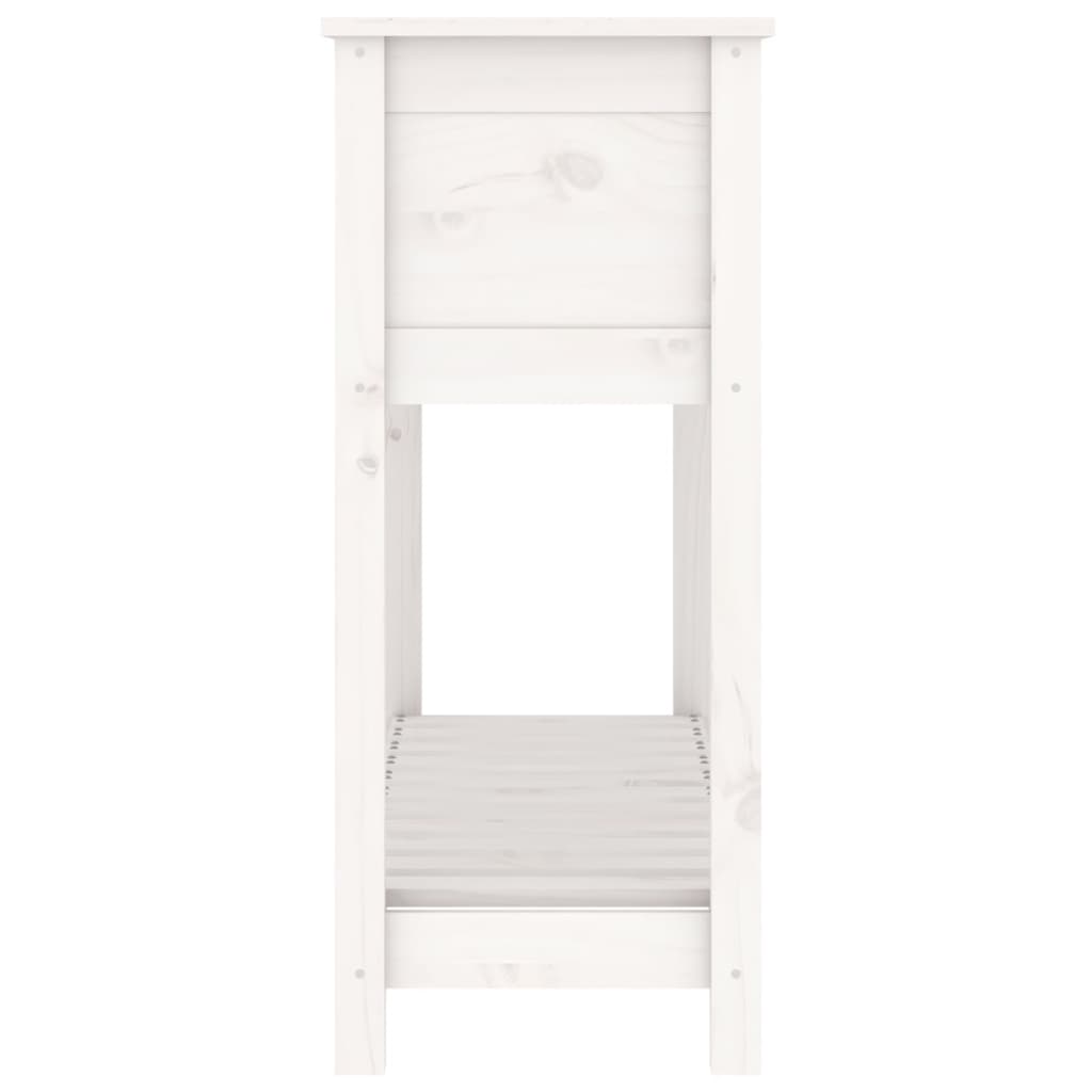 vidaXL Planter with Shelf White 111.5x34.5x81 cm Solid Wood Pine