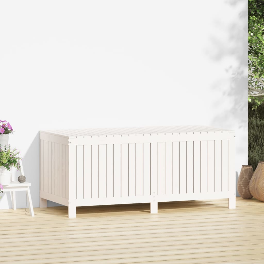 vidaXL Garden Storage Box White 147x68x64 cm Solid Wood Pine