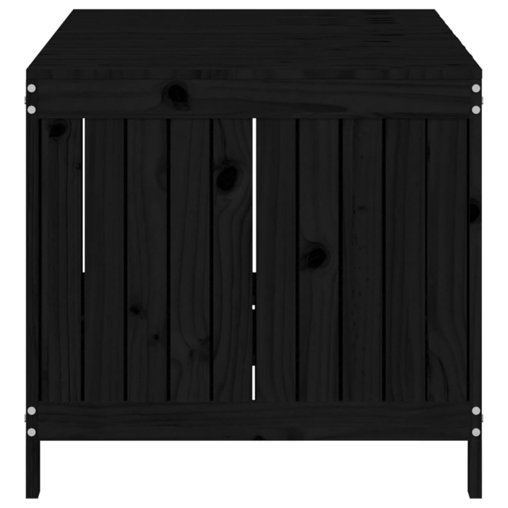 vidaXL Garden Storage Box Black 147x68x64 cm Solid Wood Pine