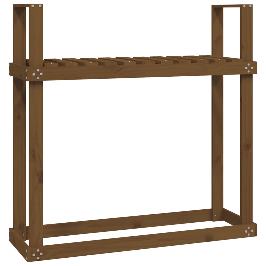Firewood Rack Honey Brown 110x35x108,5 cm Solid Wood Pine