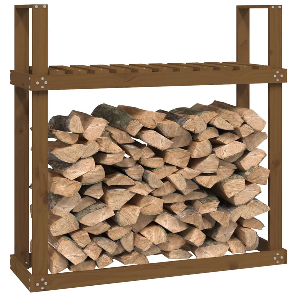 Firewood Rack Honey Brown 110x35x108,5 cm Solid Wood Pine