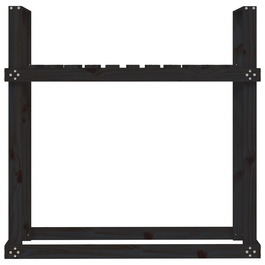 Firewood Rack Black 110x35x108,5 cm Solid Wood Pine