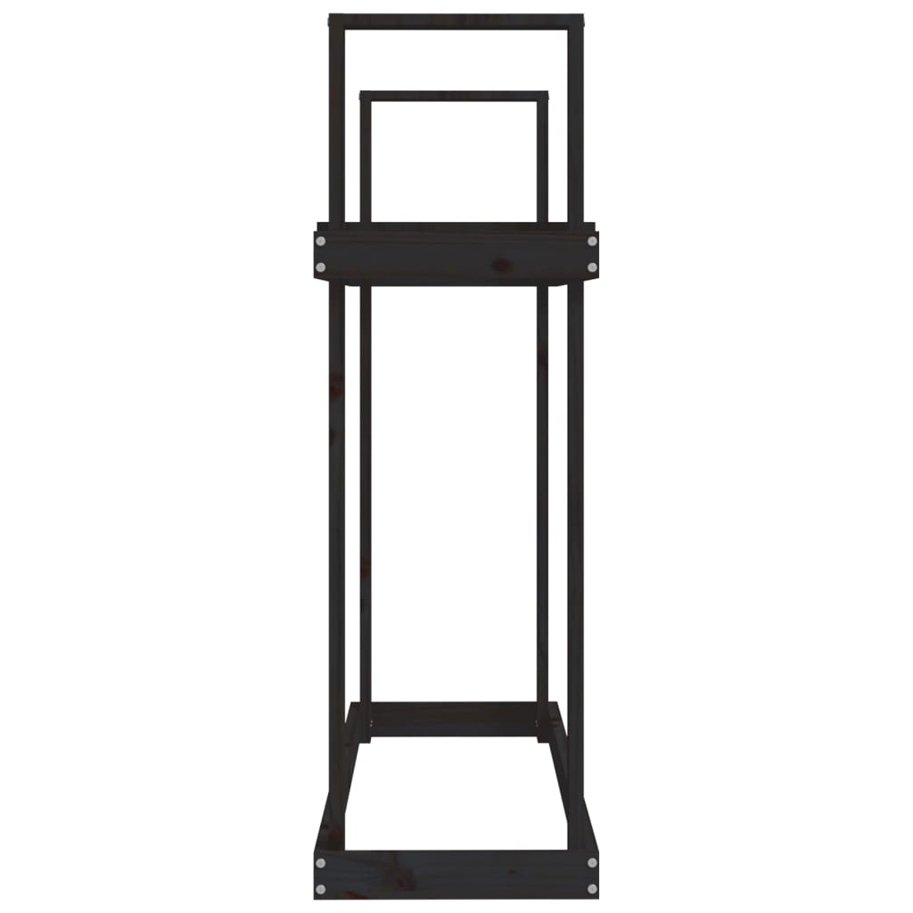 Firewood Rack Black 110x35x108,5 cm Solid Wood Pine
