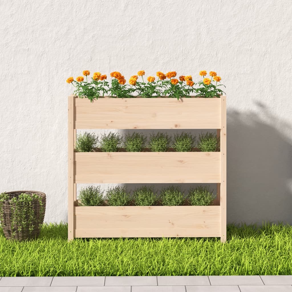 vidaXL Planter 112x25x104.5 cm Solid Wood Pine