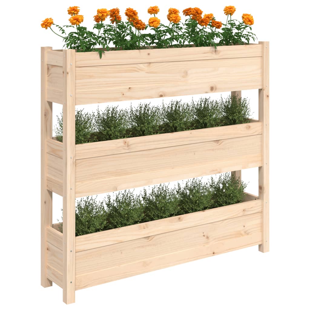 vidaXL Planter 112x25x104.5 cm Solid Wood Pine