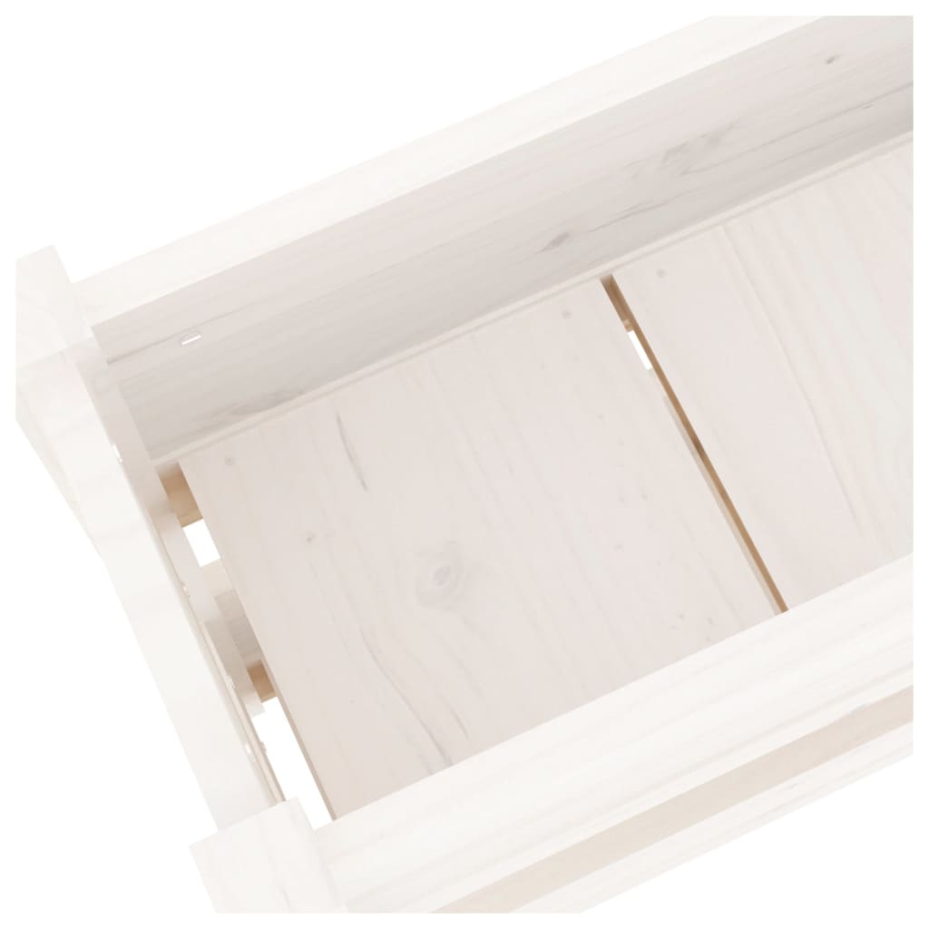 vidaXL Planter White 112x25x66 cm Solid Wood Pine