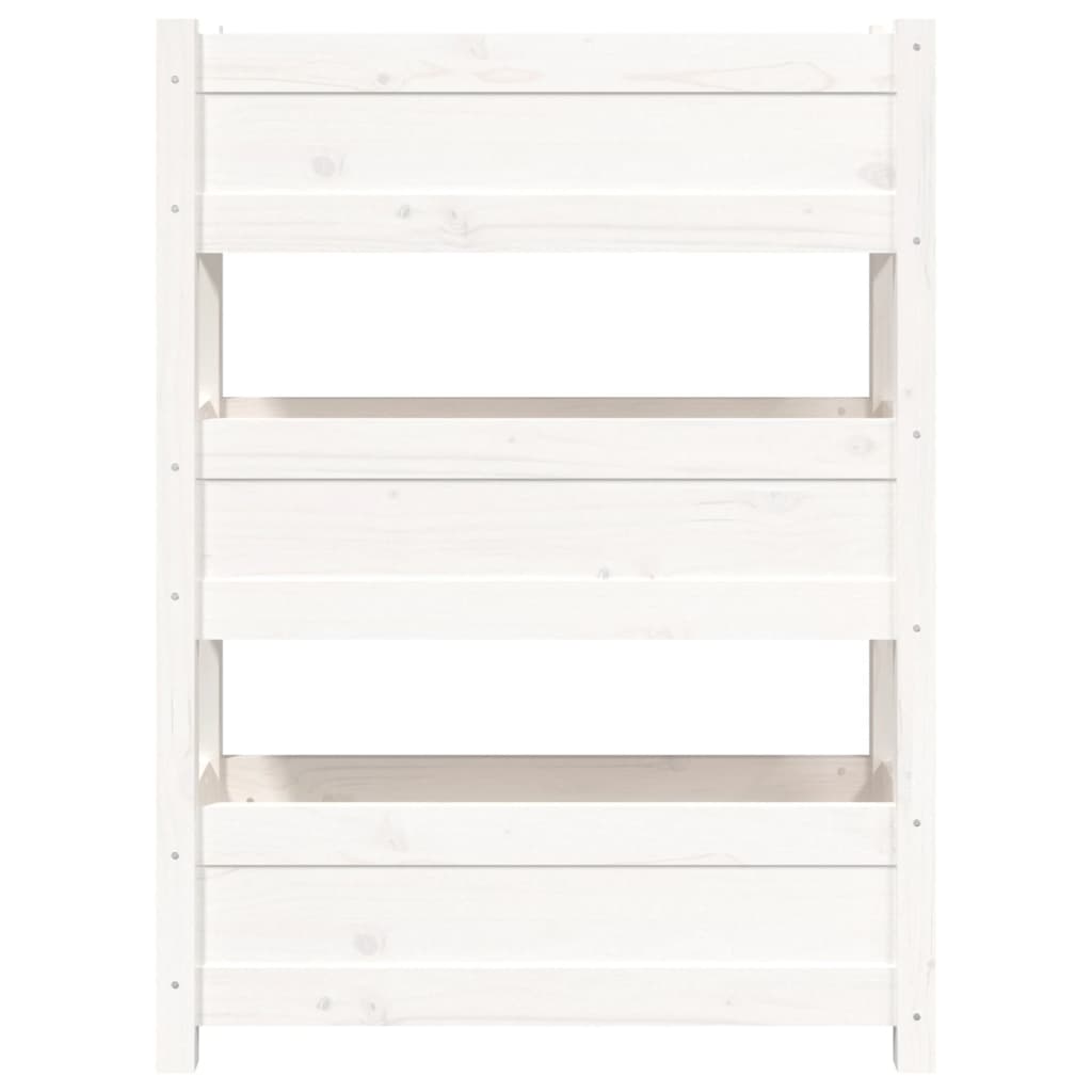 vidaXL Planter White 77x25x104.5 cm Solid Wood Pine