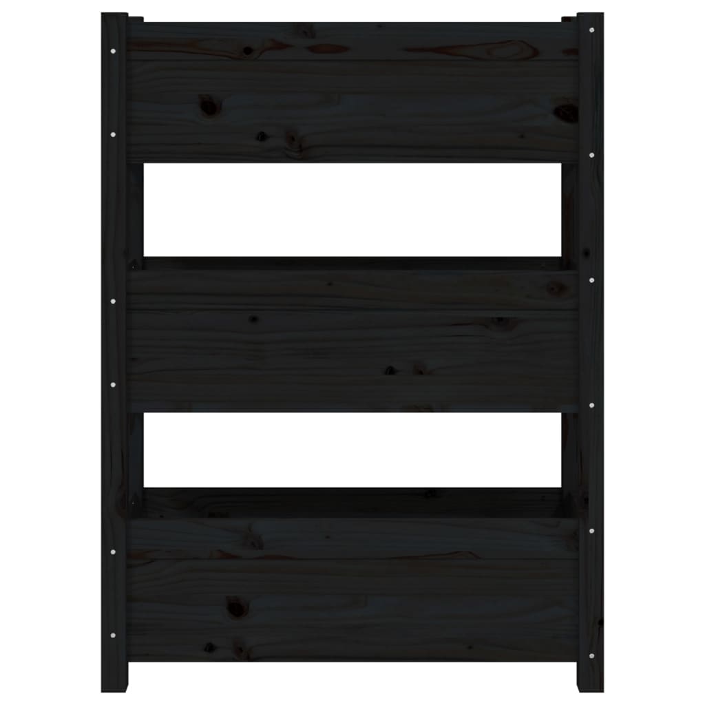 vidaXL Planter Black 77x25x104.5 cm Solid Wood Pine