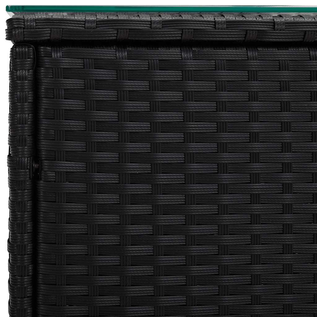 Side Table | Black | PE rattan | Compact |  Durable  | Side Table