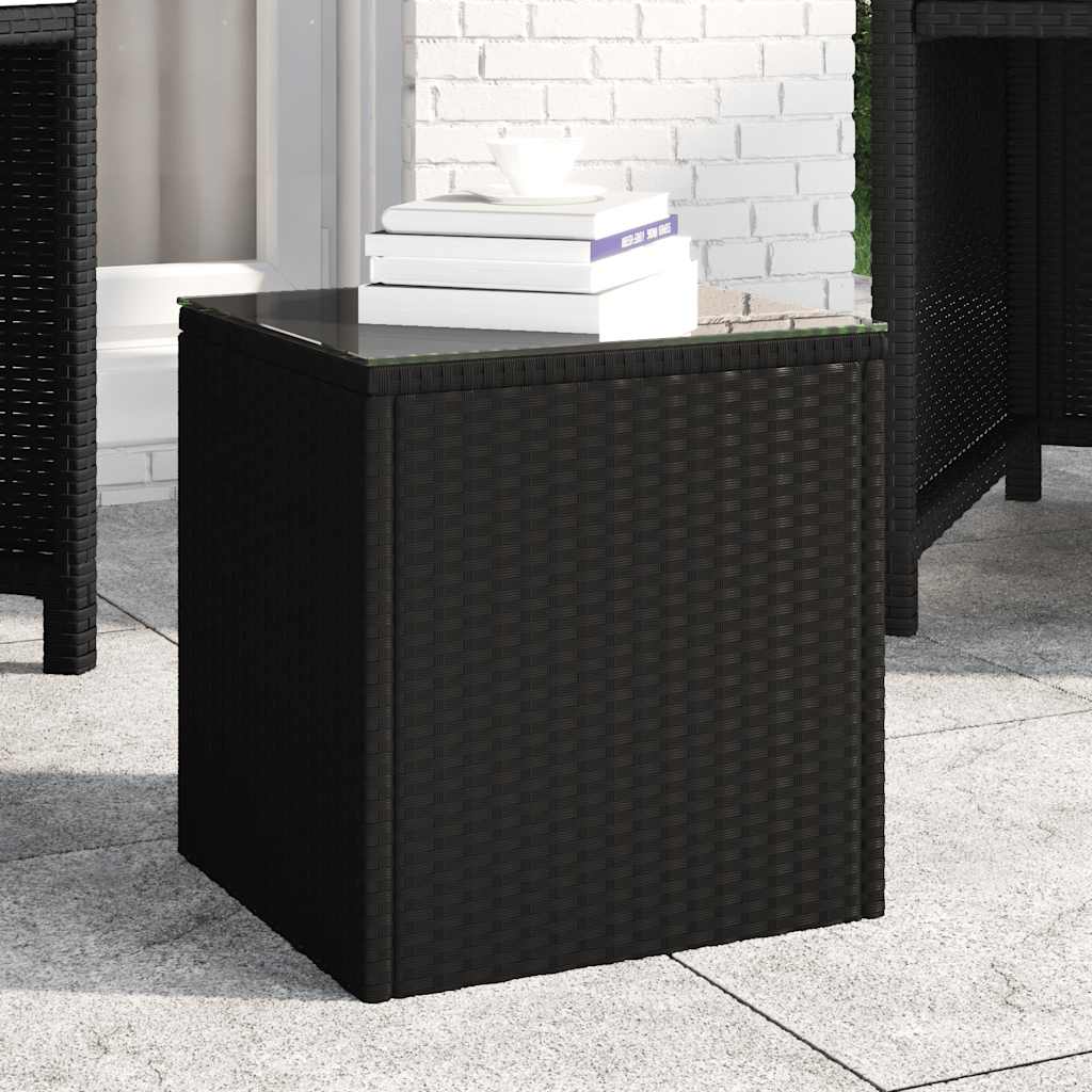Side Table | Black | PE rattan | Compact |  Durable  | Side Table