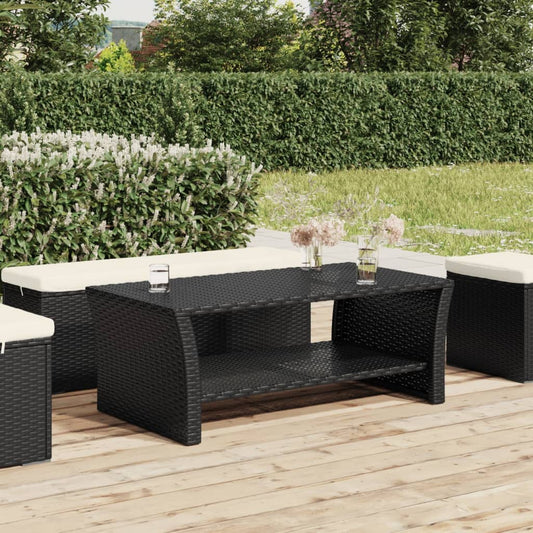 vidaXL Coffee Table Black 100x50x40 cm Poly Rattan