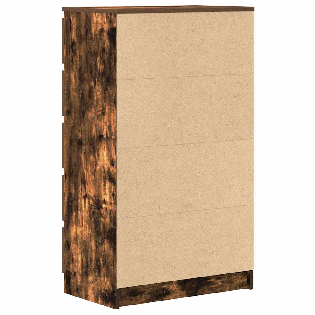 Drawer Cabinet Smoked Oak 60x36x103 cm Engineered Wood