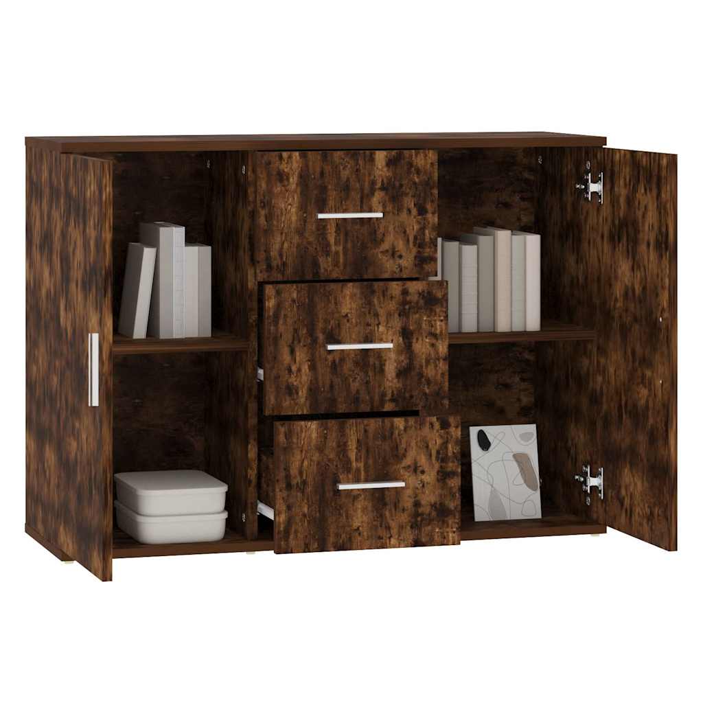 Sideboard Smoked Oak 91x29,5x65 cm Engineered Wood