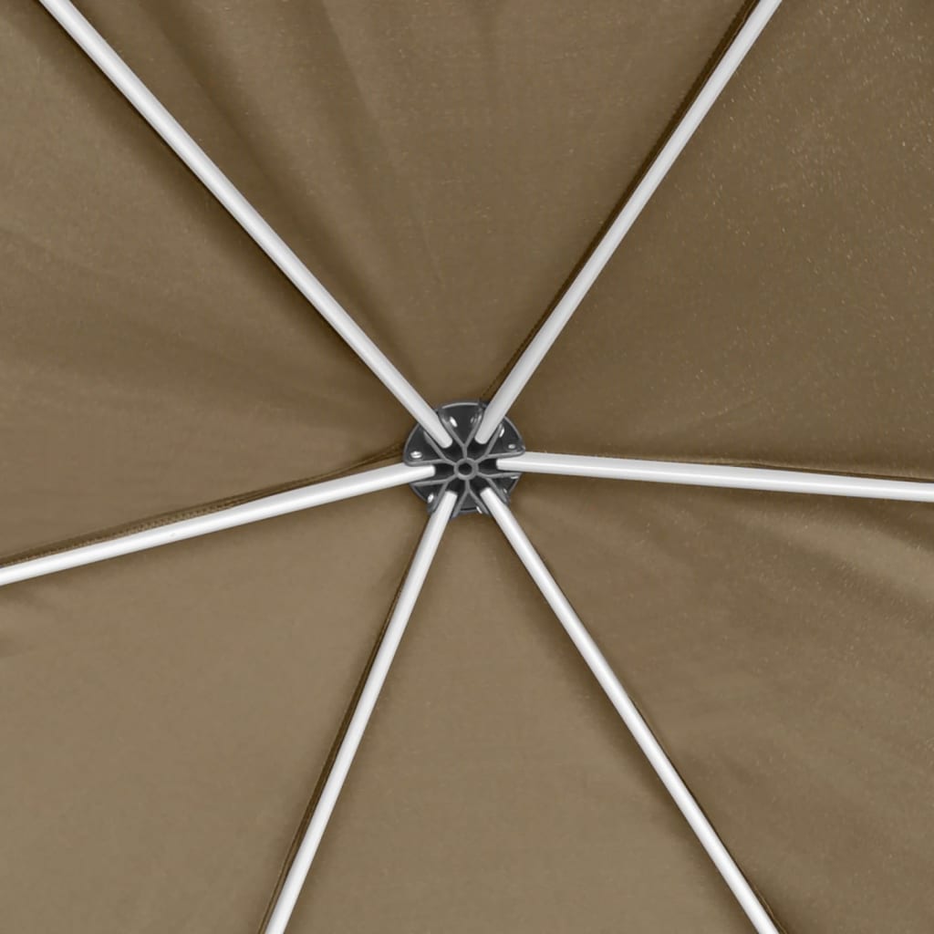 vidaXL Hexagonal Pop-Up Marquee with Sidewalls 3.6x3.1 m Taupe 220g/m²