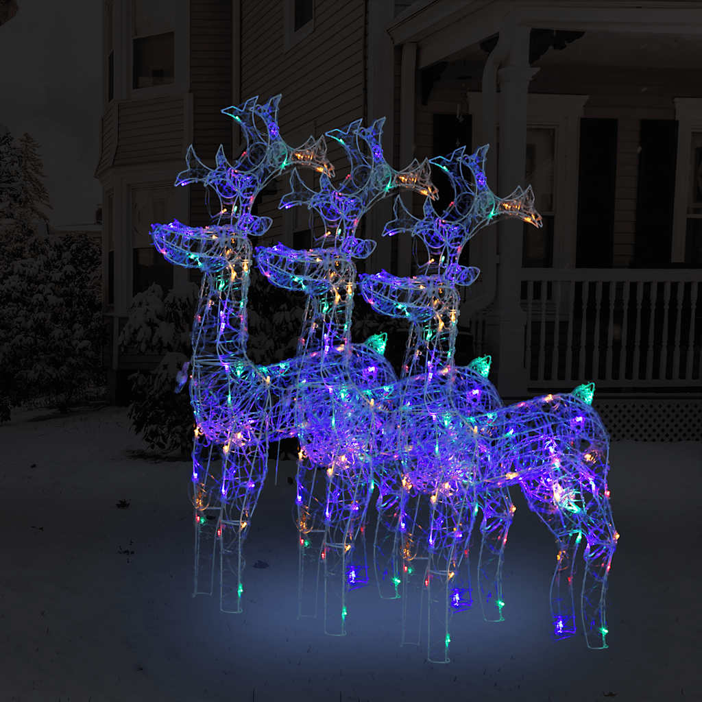 Reindeer Christmas Decorations 3 pcs 60x16x100 cm Acrylic