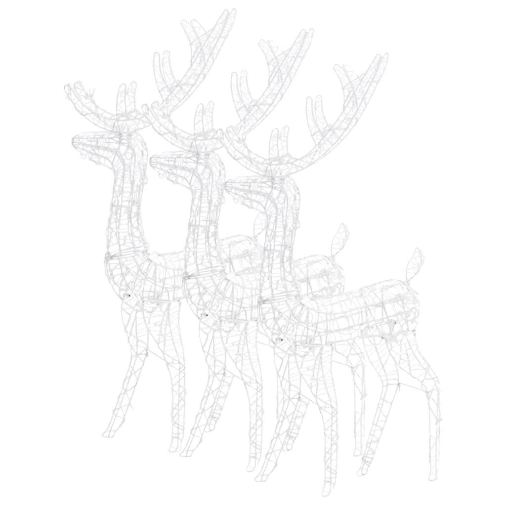 vidaXL Acrylic Reindeer Christmas Decorations 3 pcs 120 cm Warm White