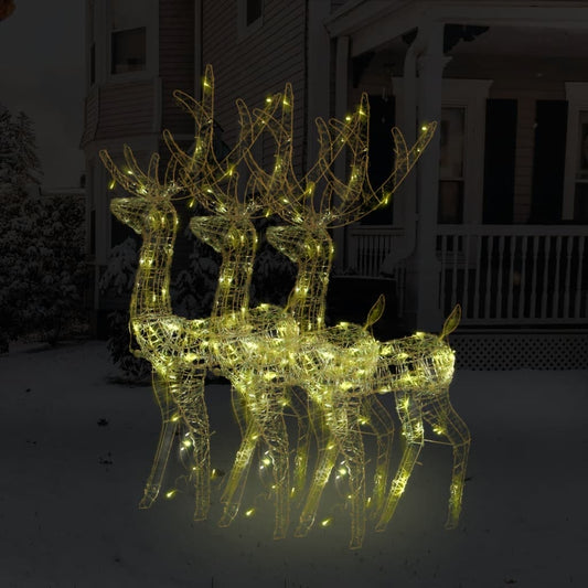 vidaXL Acrylic Reindeer Christmas Decorations 3 pcs 120 cm Warm White