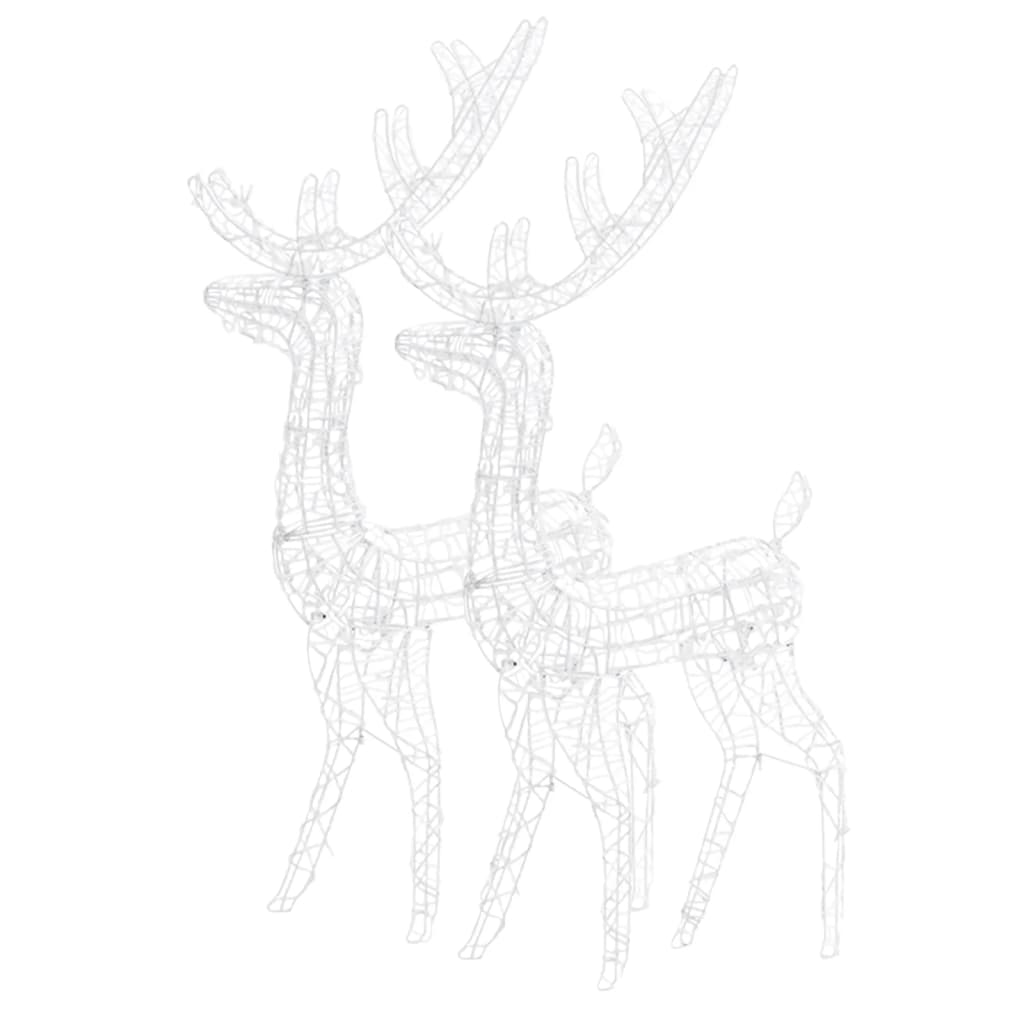 vidaXL Acrylic Reindeer Christmas Decorations 2 pcs 120 cm Cold White