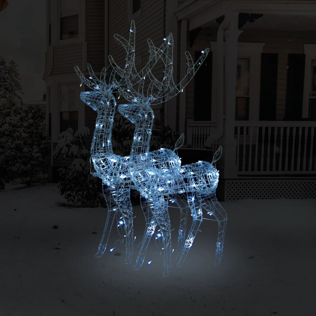 vidaXL Acrylic Reindeer Christmas Decorations 2 pcs 120 cm Cold White