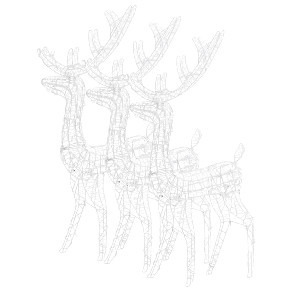 vidaXL Acrylic Reindeer Christmas Decorations 3 pcs 120 cm Cold White