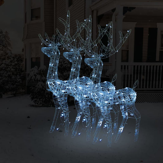 vidaXL Acrylic Reindeer Christmas Decorations 3 pcs 120 cm Cold White