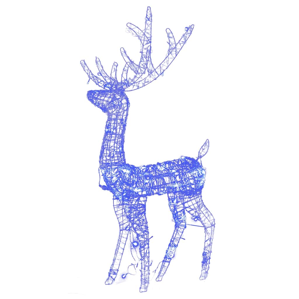 Acrylic Reindeer Christmas Decorations 2 pcs 128 cm Blue