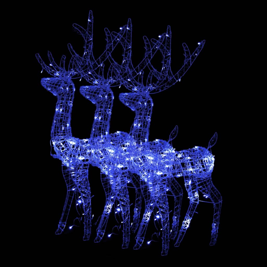 vidaXL Acrylic Reindeer Christmas Decorations 3 pcs 120 cm Blue