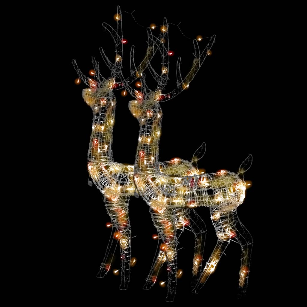 vidaXL Acrylic Reindeer Christmas Decorations 2 pcs 120cm Multicolour