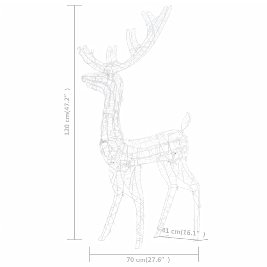 vidaXL Acrylic Reindeer Christmas Decorations 2 pcs 120cm Multicolour