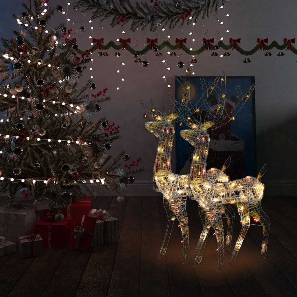 vidaXL Acrylic Reindeer Christmas Decorations 2 pcs 120cm Multicolour