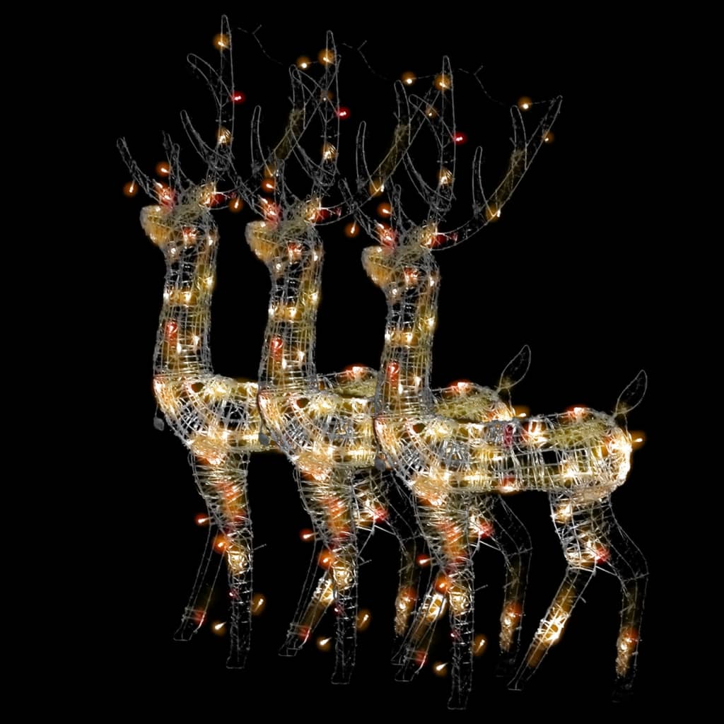 vidaXL Acrylic Reindeer Christmas Decorations 3 pcs 120cm Multicolour