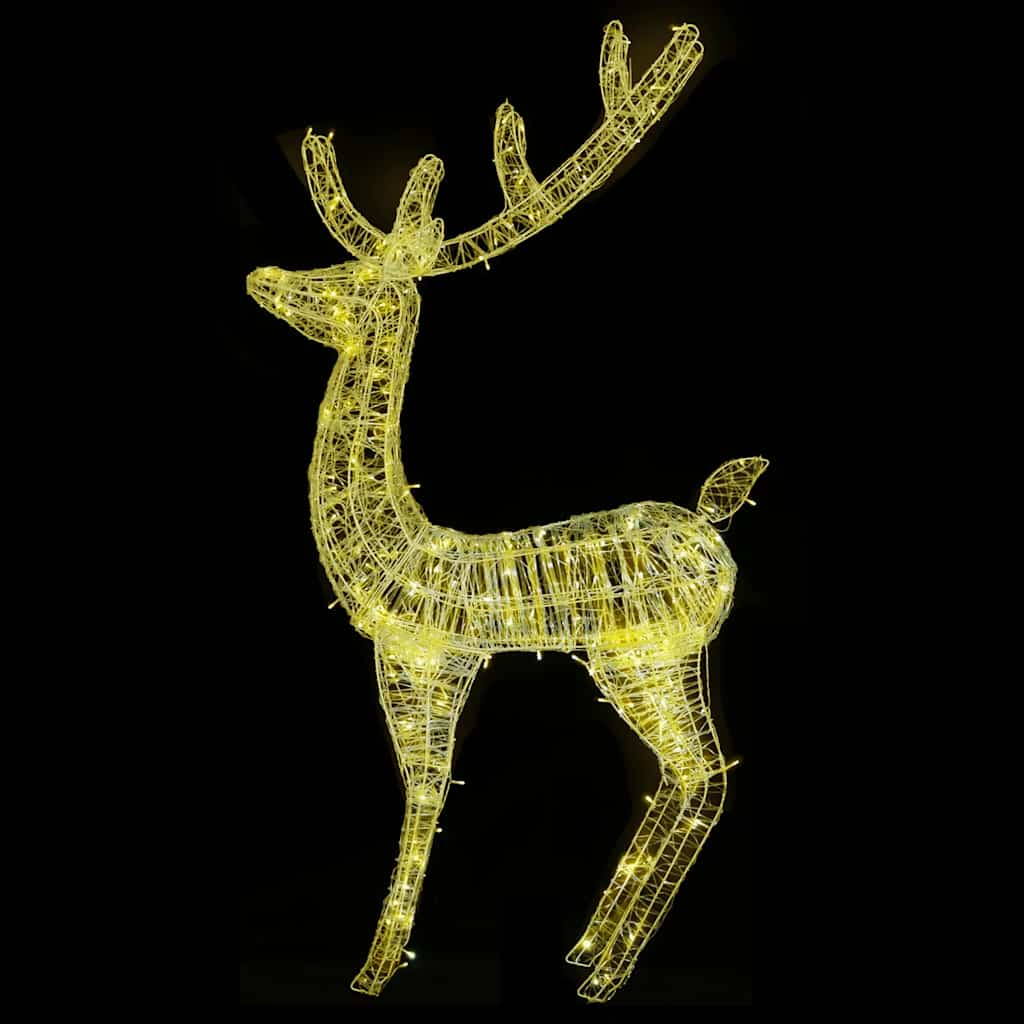 vidaXL XXL Acrylic Christmas Reindeers 250 LED 3 pcs 180 cm Warm White