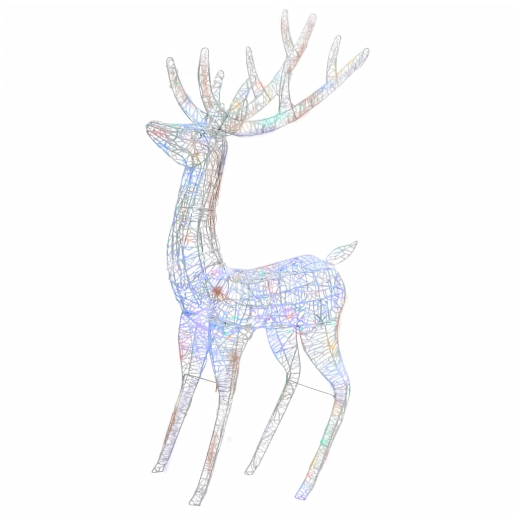 vidaXL XXL Acrylic Christmas Reindeers 250 LED 2 pcs 180 cm Multicolour