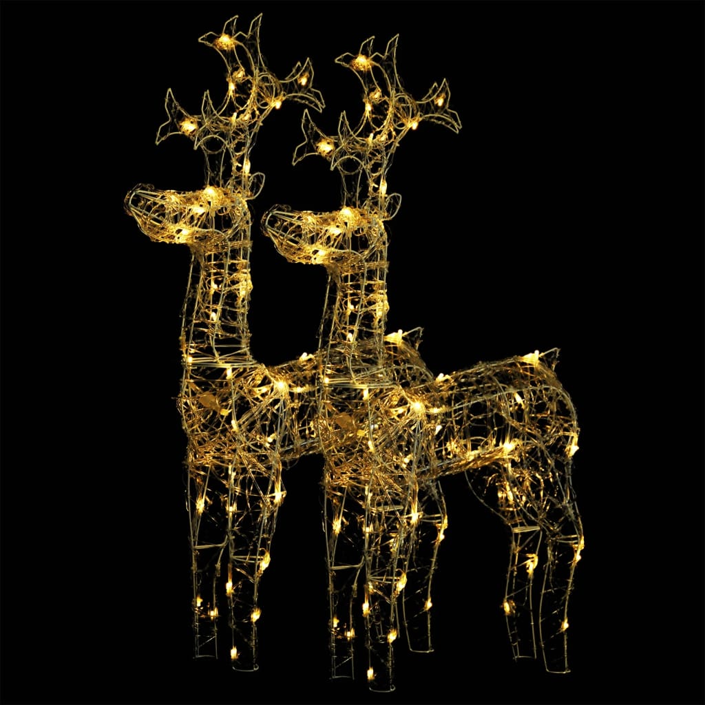 vidaXL Reindeer Christmas Decorations 2 pcs 60x16x100 cm Acrylic