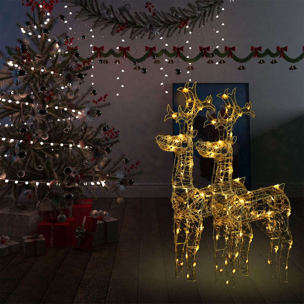 vidaXL Reindeer Christmas Decorations 2 pcs 60x16x100 cm Acrylic