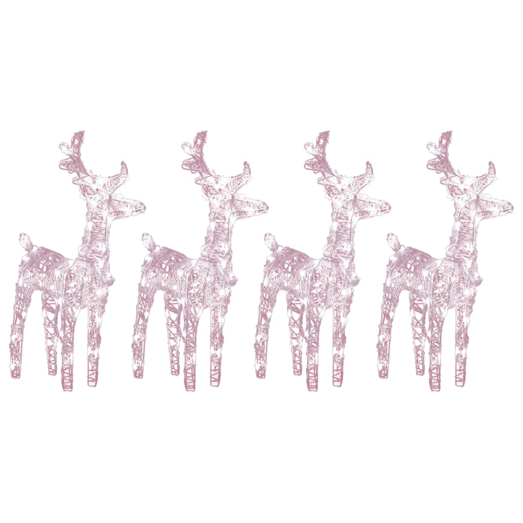 vidaXL Christmas Reindeers 4 pcs Warm White 160 LEDs Acrylic