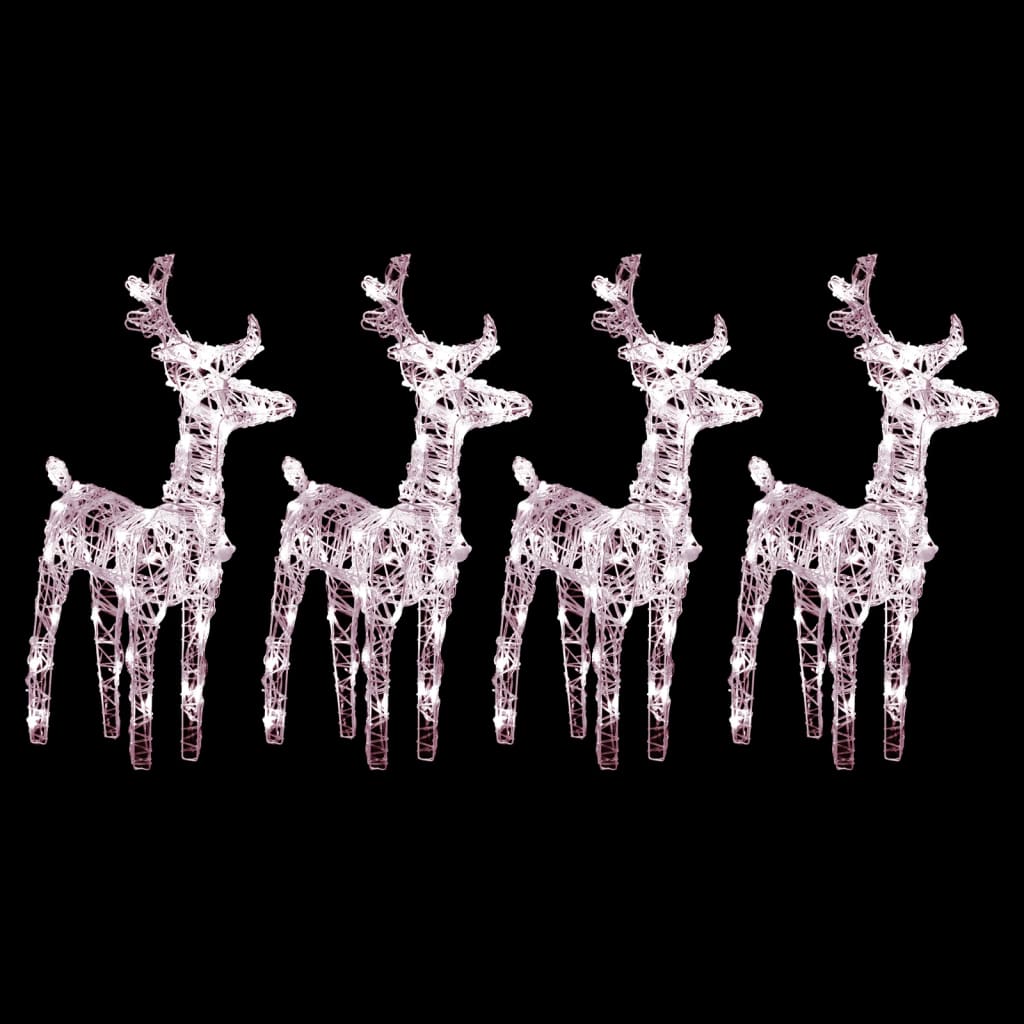 vidaXL Christmas Reindeers 4 pcs Warm White 160 LEDs Acrylic