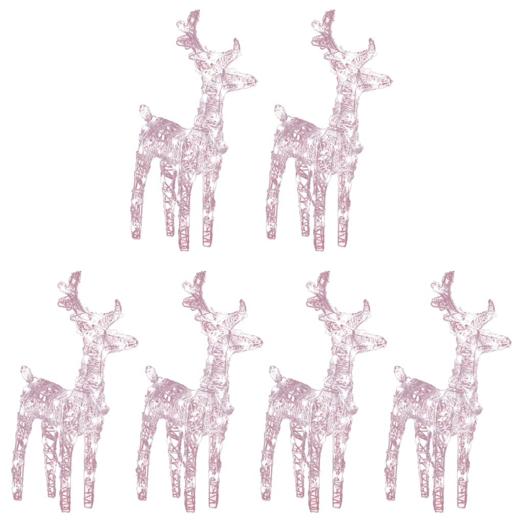 vidaXL Christmas Reindeers 6 pcs Warm White 240 LEDs Acrylic