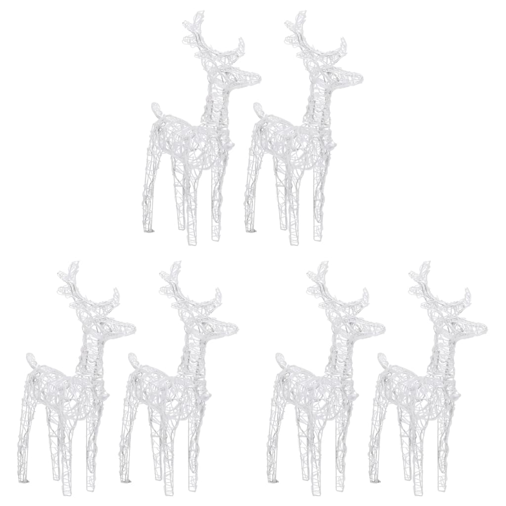 vidaXL Christmas Reindeers 6 pcs Warm White 240 LEDs Acrylic