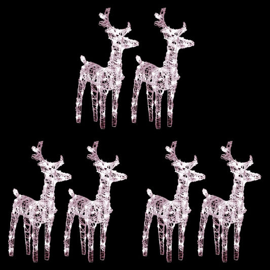 vidaXL Christmas Reindeers 6 pcs Warm White 240 LEDs Acrylic