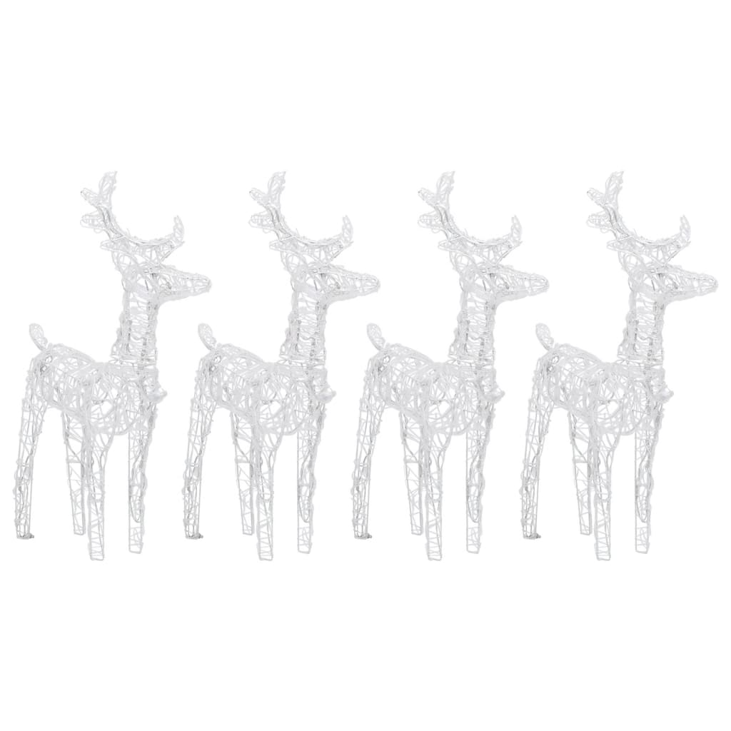 vidaXL Christmas Reindeers 4 pcs Cold White 160 LEDs Acrylic