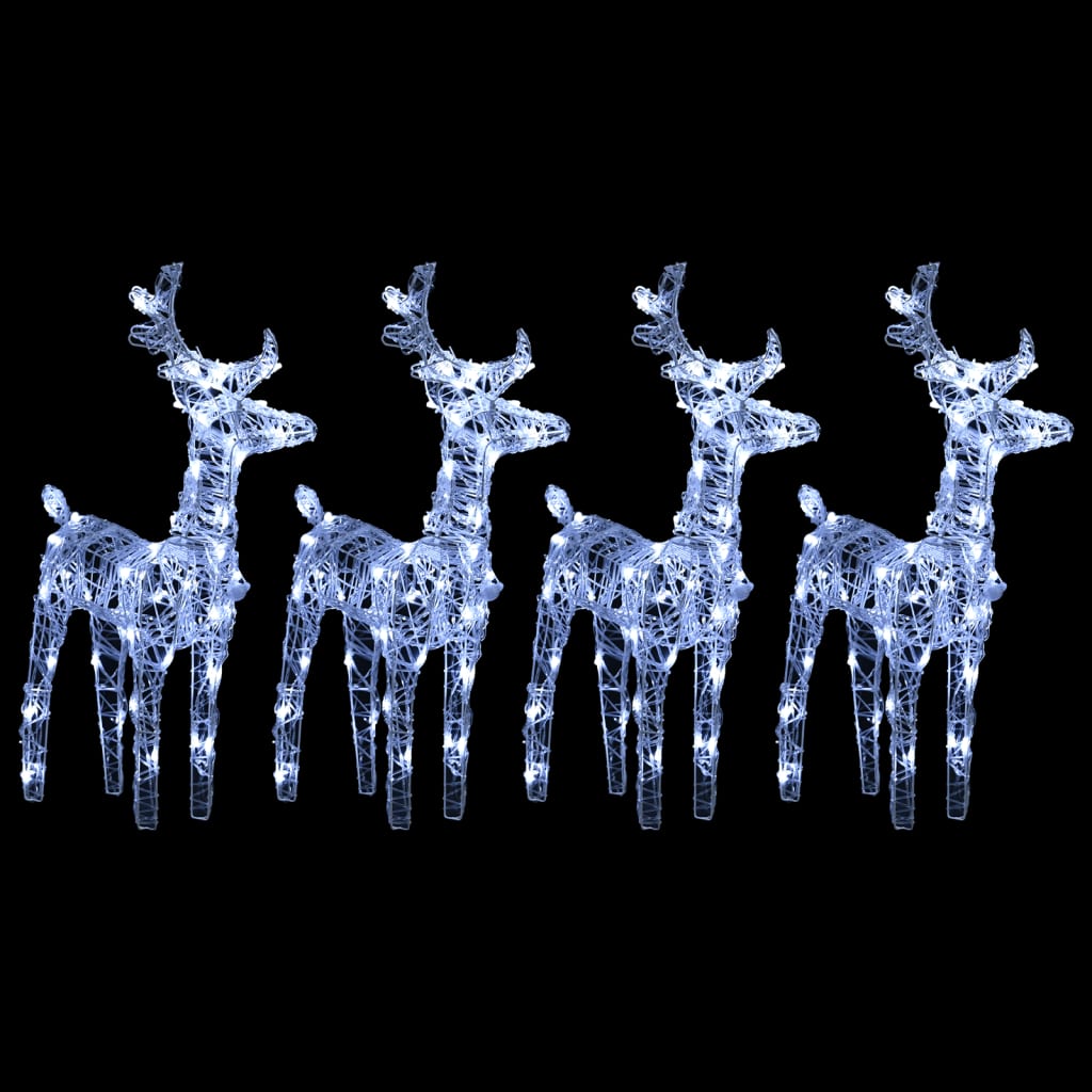 vidaXL Christmas Reindeers 4 pcs Cold White 160 LEDs Acrylic