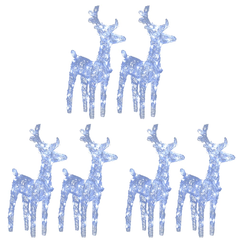 vidaXL Christmas Reindeers 6 pcs Cold White 240 LEDs Acrylic