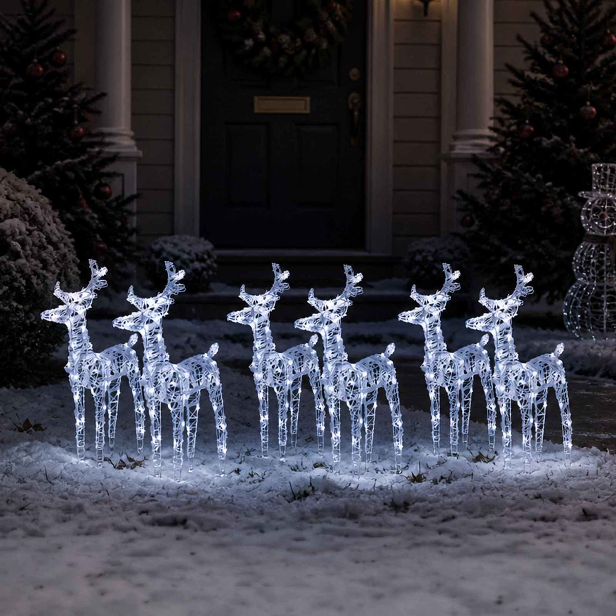 Christmas Reindeers 6 pcs Cold White 240 LEDs Acrylic